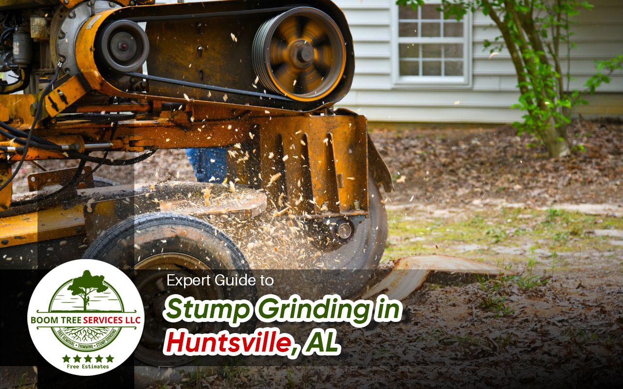 Professional stump grinding in Huntsville.