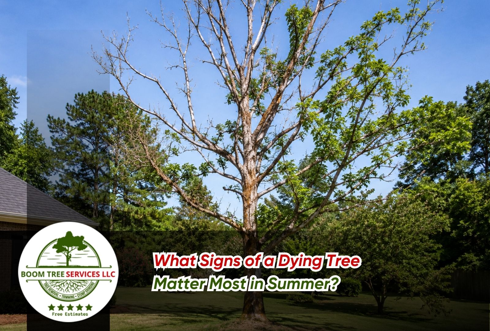 Signs of a Dying Tree in an Alabama yard during summer