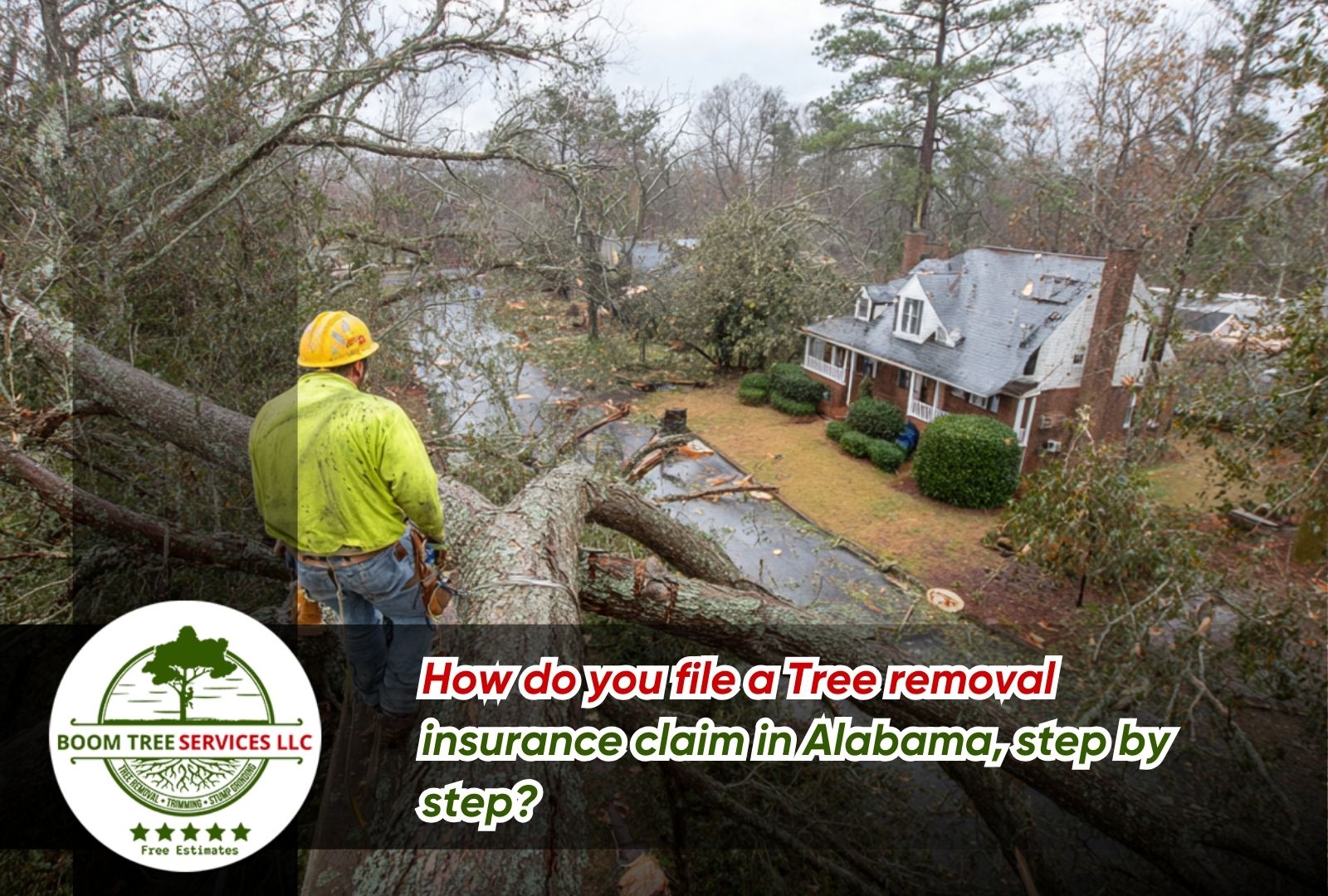 Tree removal insurance claim in Alabama after storm damage