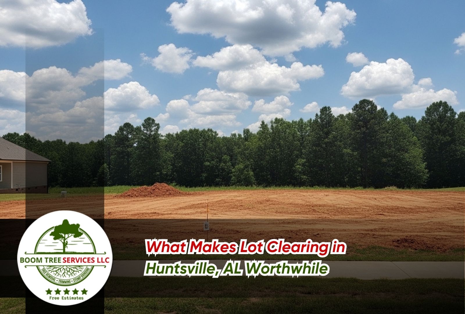 lot clearing in Huntsville, AL preparing a residential property