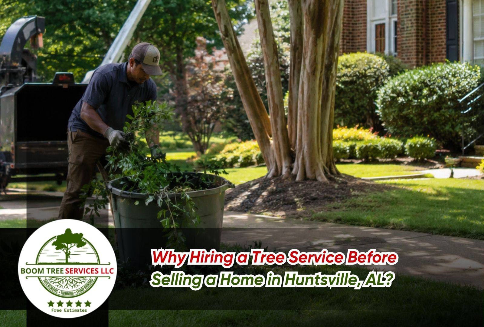 Tree trimming as part of tree service before selling a home in Huntsville, AL